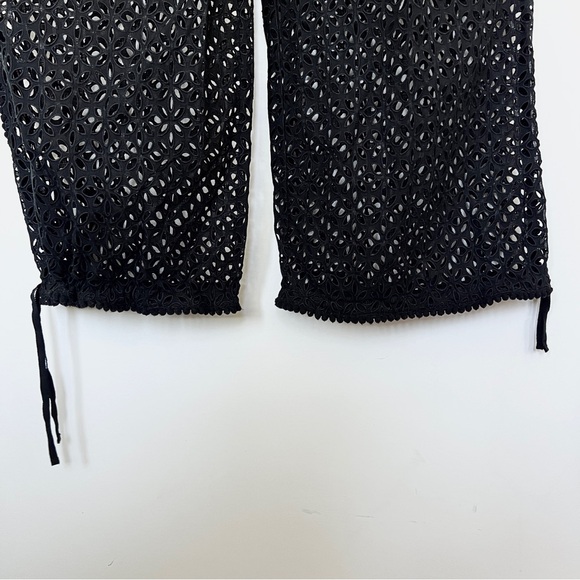 Wolford black sheer cotton eyelet cutout beach jumpsuit romper - Picture 9 of 10